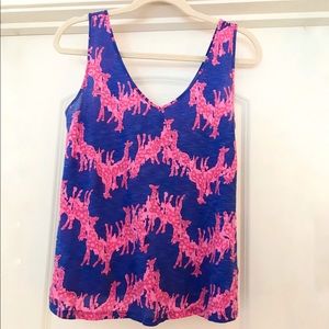 Lilly Pulitzer Giraffe V Neck Tank Top